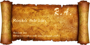 Roskó Adrián névjegykártya