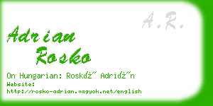 adrian rosko business card